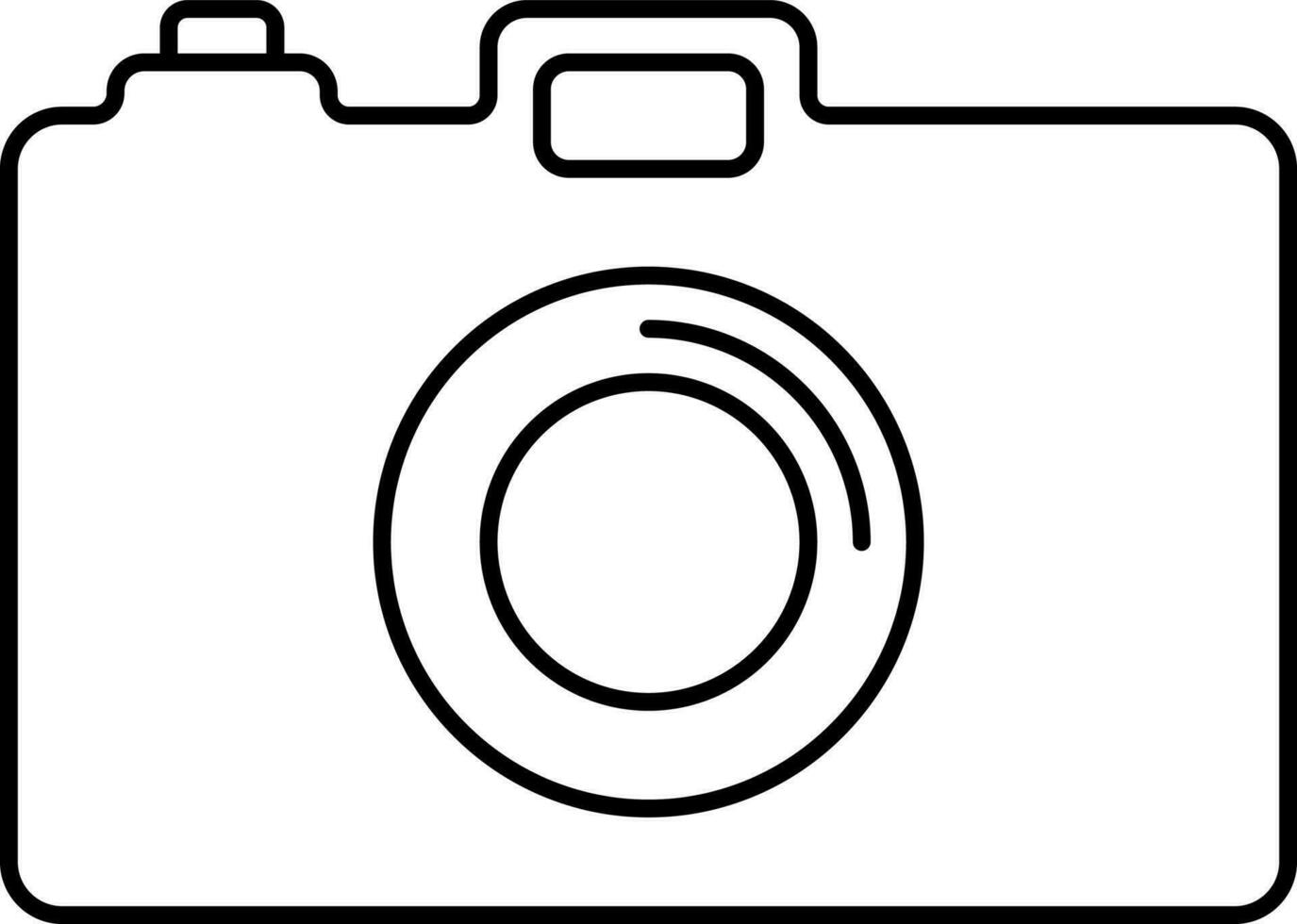 Camera Icon Or Symbol In Black Linear Art. vector