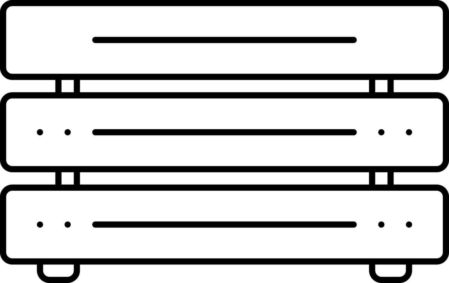 Illustration Of Server Icon In Black Outline. vector