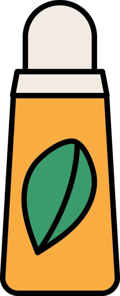 Herbal Lip Balm Icon In Yellow And Green Color. vector