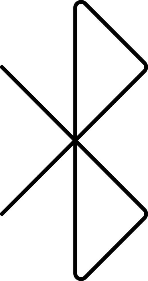 Bluetooth Icon Or Symbol In Black Outline. vector