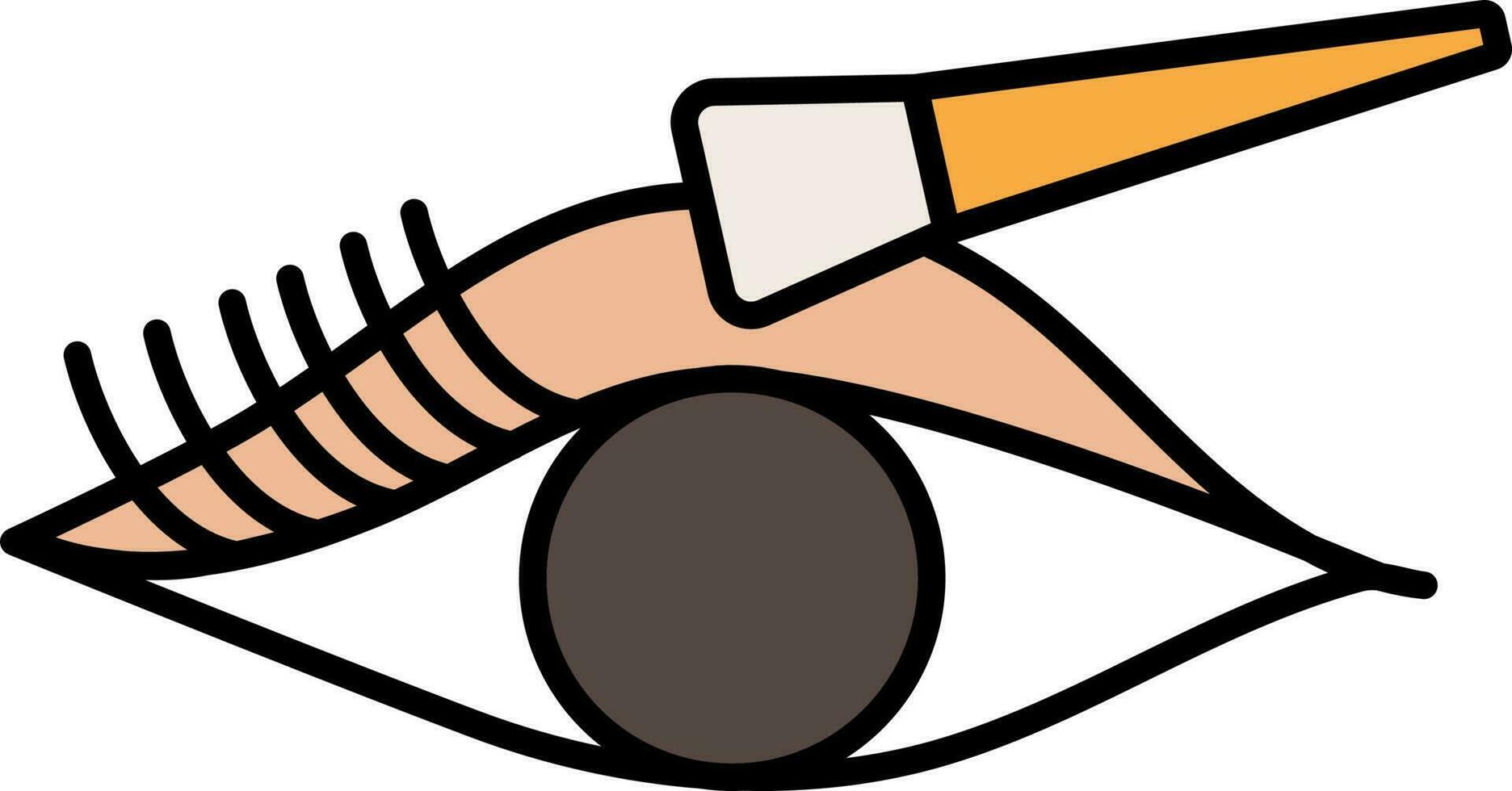 Eyeshadow Applying Eye Colorful Icon Or Symbol. vector