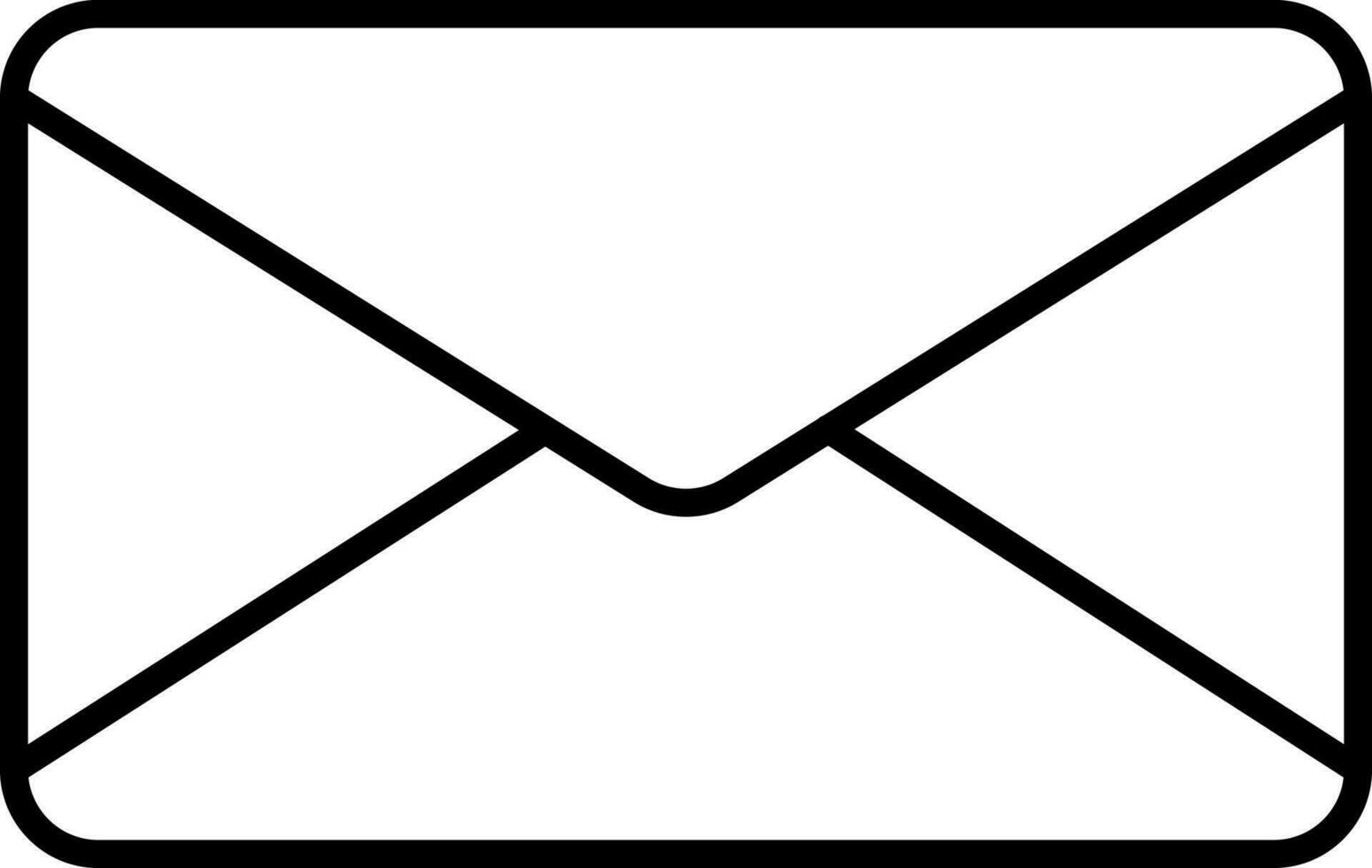 Closed Envelope Icon In Black Outline. vector