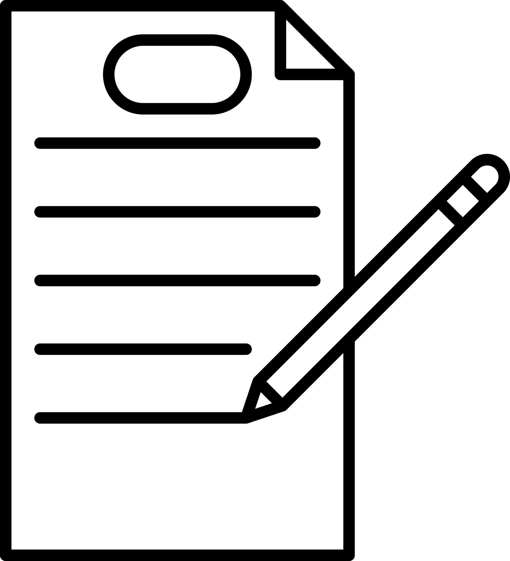 Edit Paper Icon In Black Outline. 24180519 Vector Art at Vecteezy