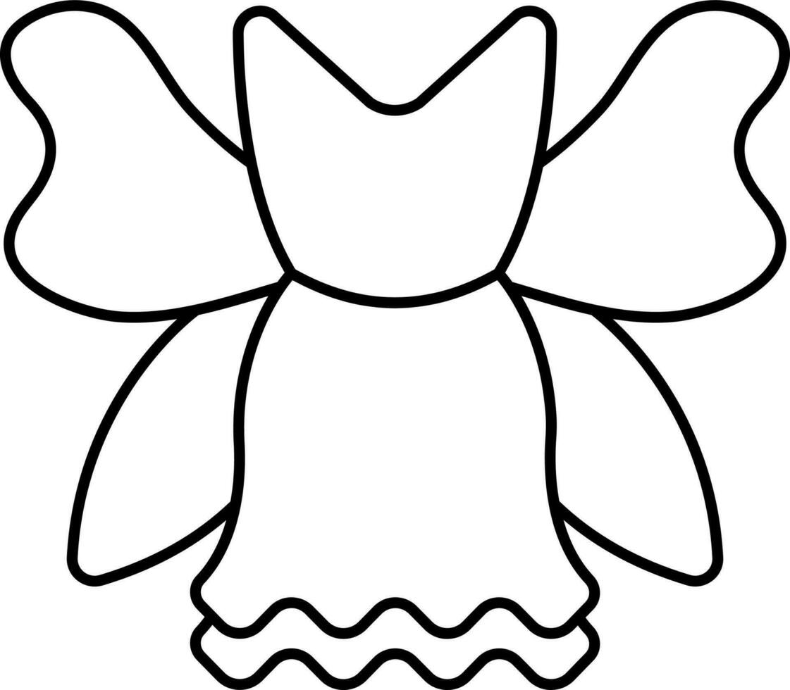 Fairy Costume Icon In Black Outline. vector