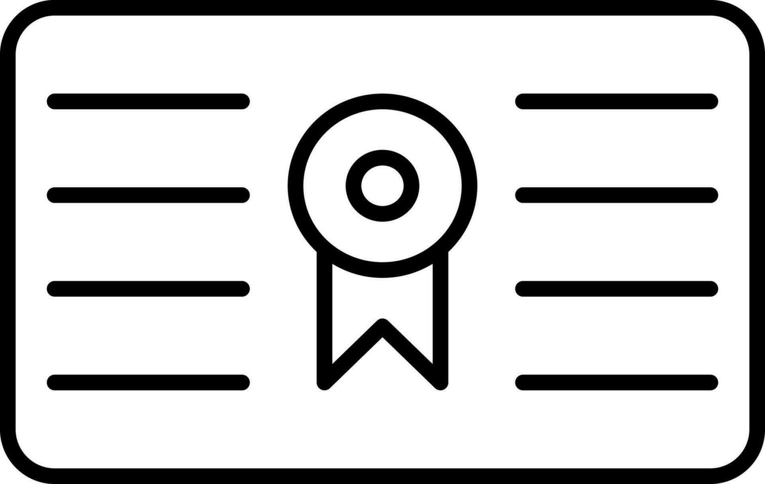 certificado icono en negro línea Arte. vector