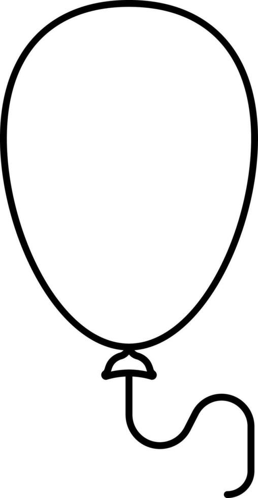 Black Line Art Balloon Icon In Flat Style. vector