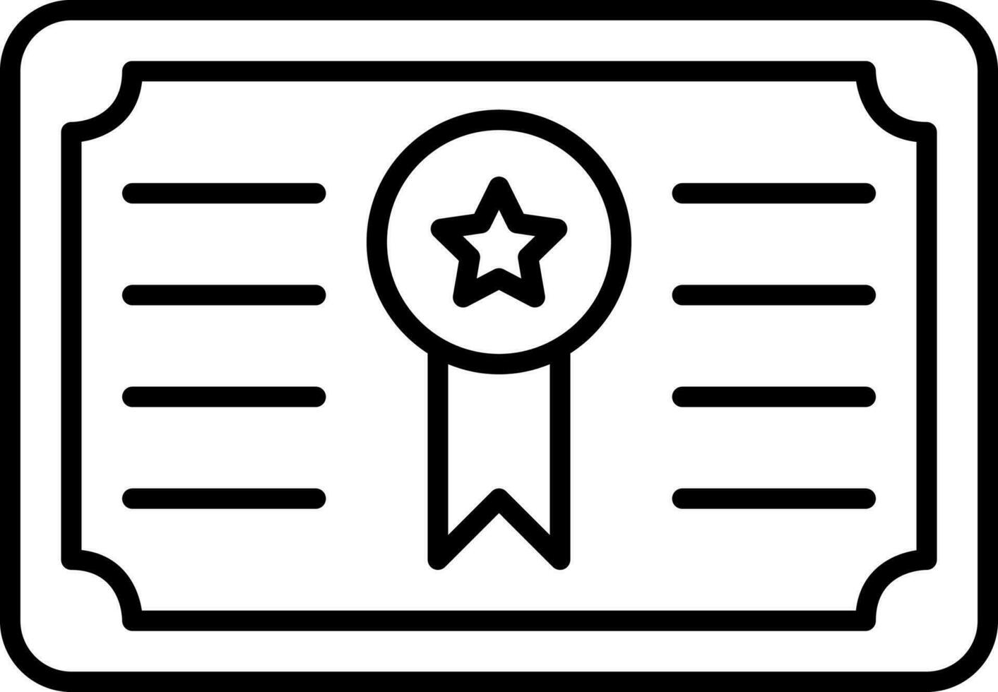Linear Style Certificate Icon. vector