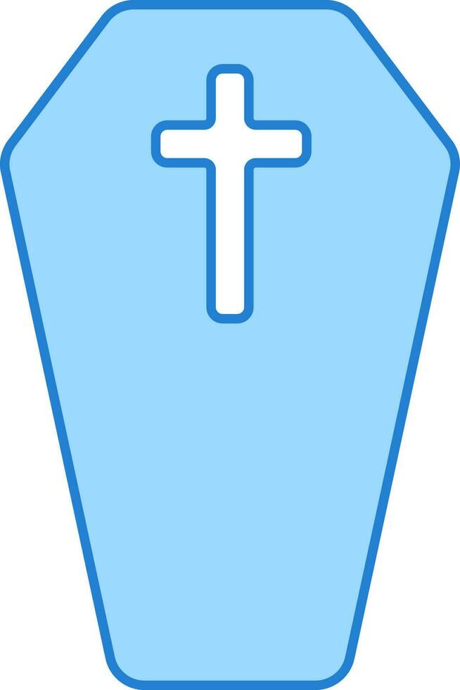 Coffin Box Flat Icon Or Symbol In Blue Color. vector