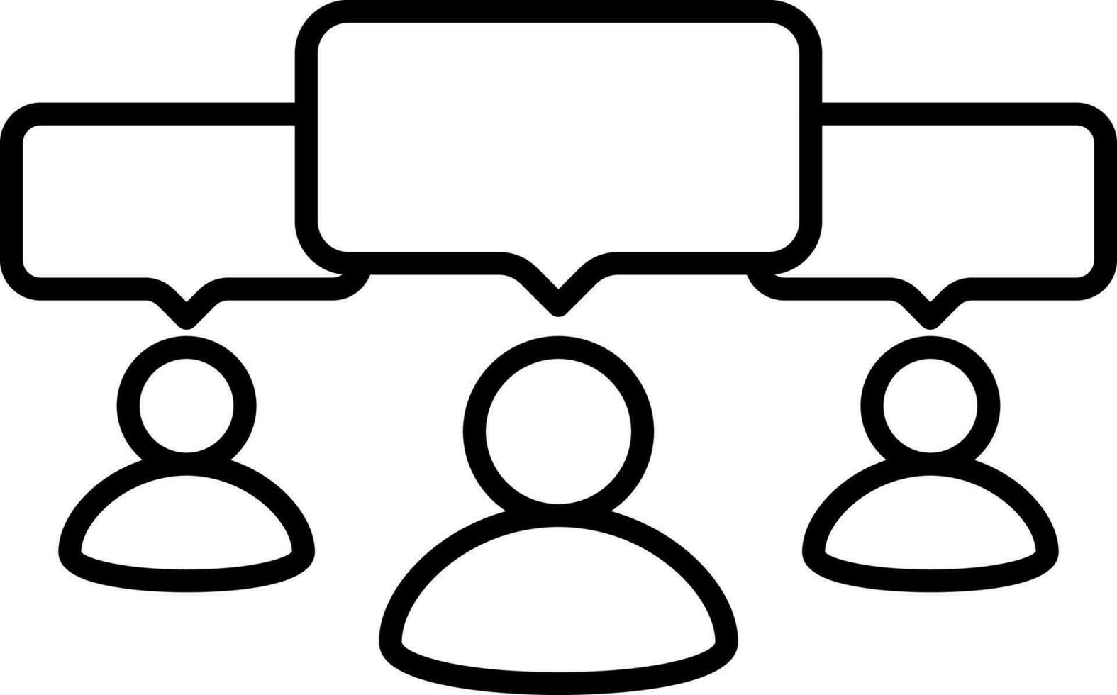 Group Chatting Icon In Black Line Art. vector