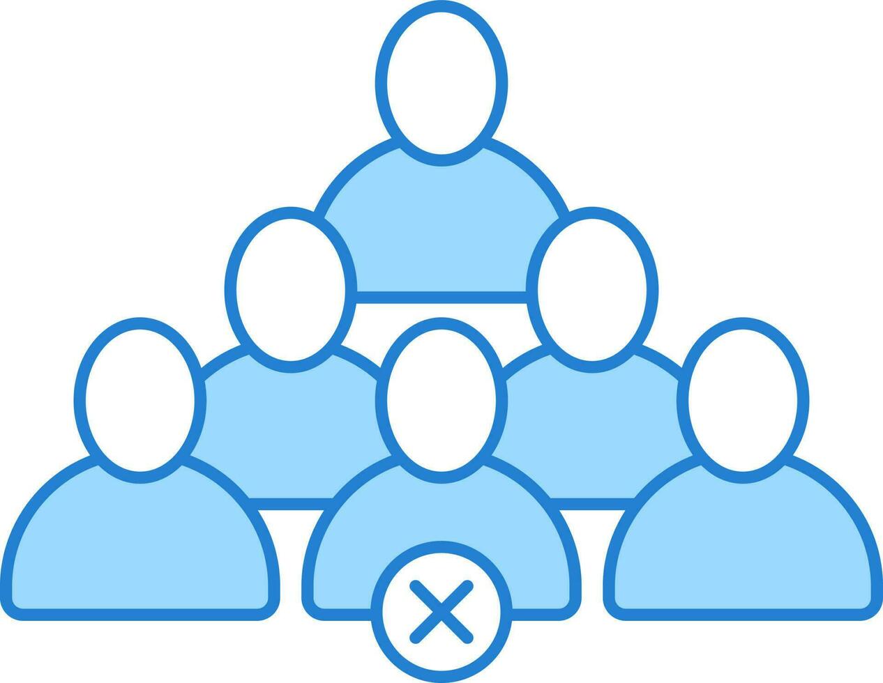 Blue And White No Crowd Icon Or Symbol. vector