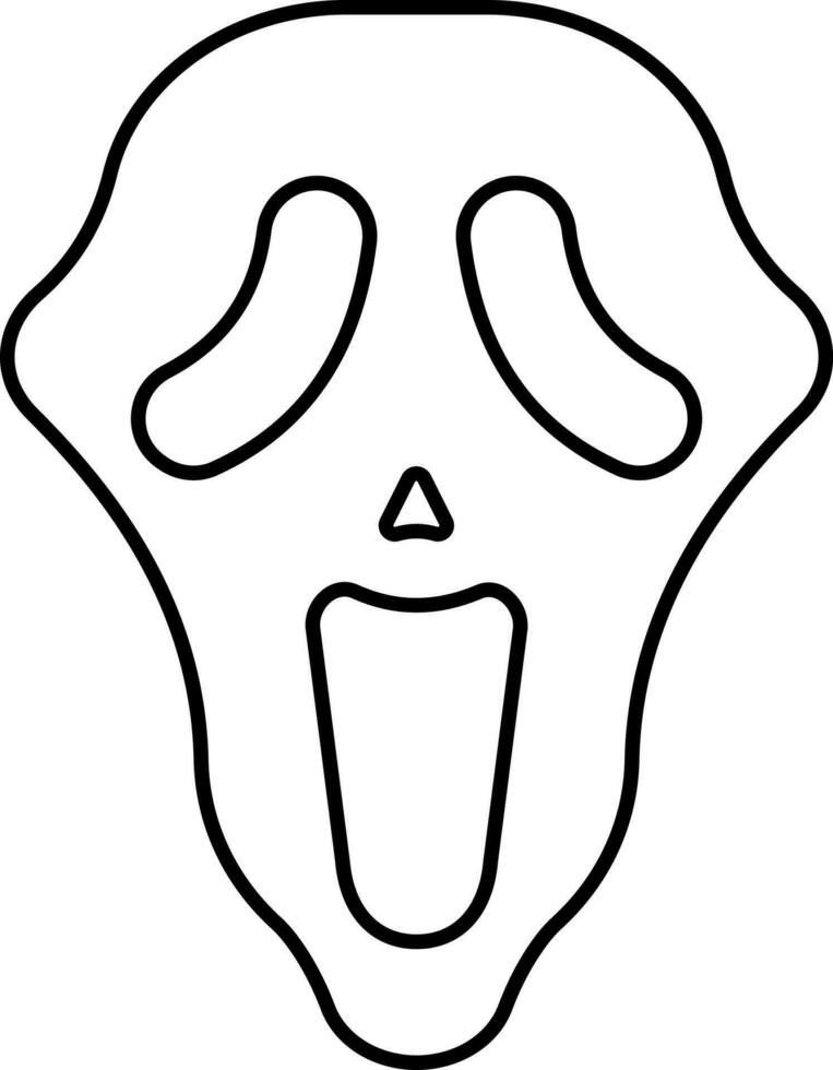 Scream Mask Icon In Black Outline. vector