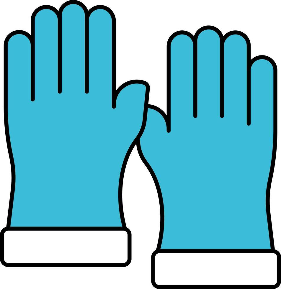 Blue And White Gloves Icon In Flat Style. 24180667 Vector Art at Vecteezy