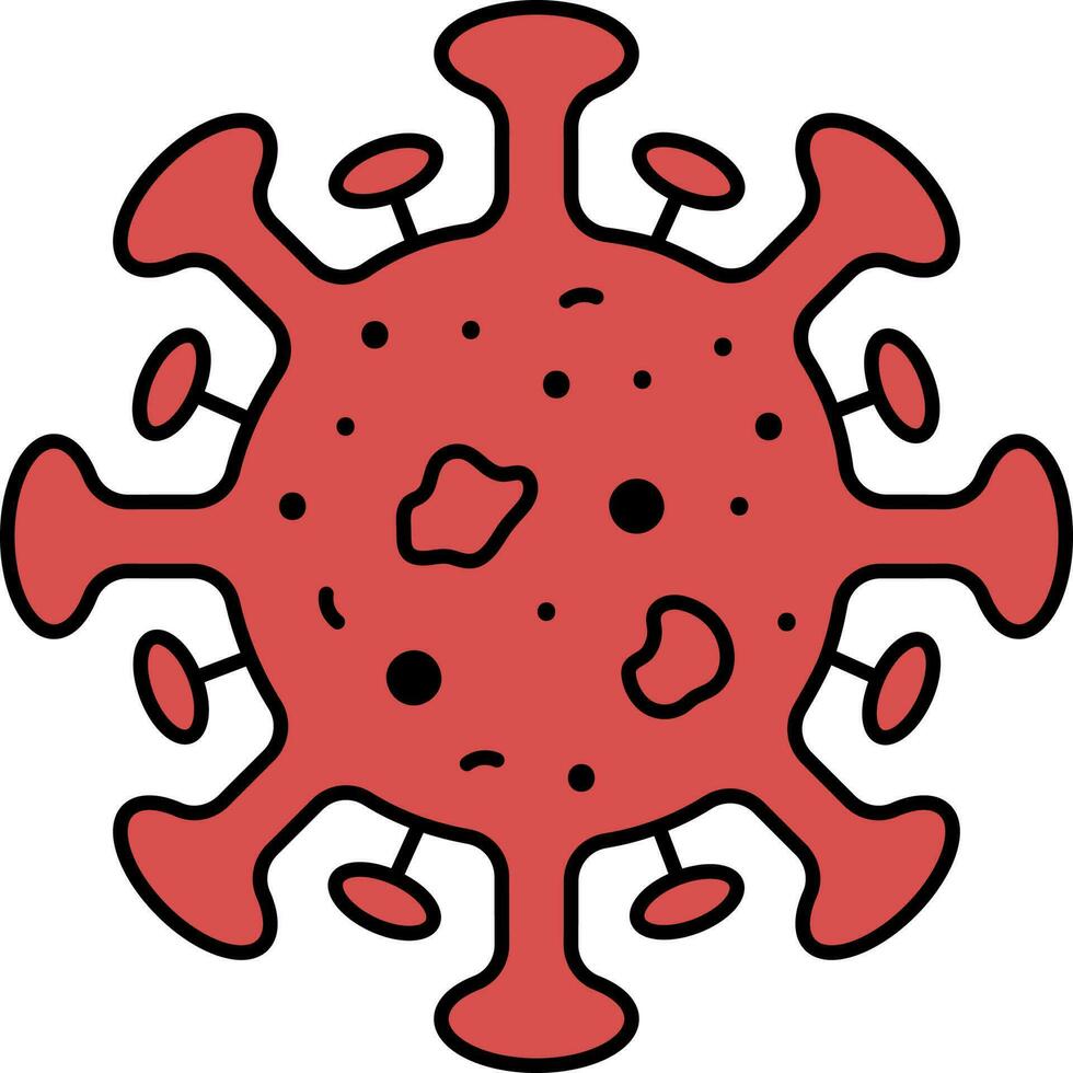 Red Virus Icon Or Symbol In Flat Style. vector
