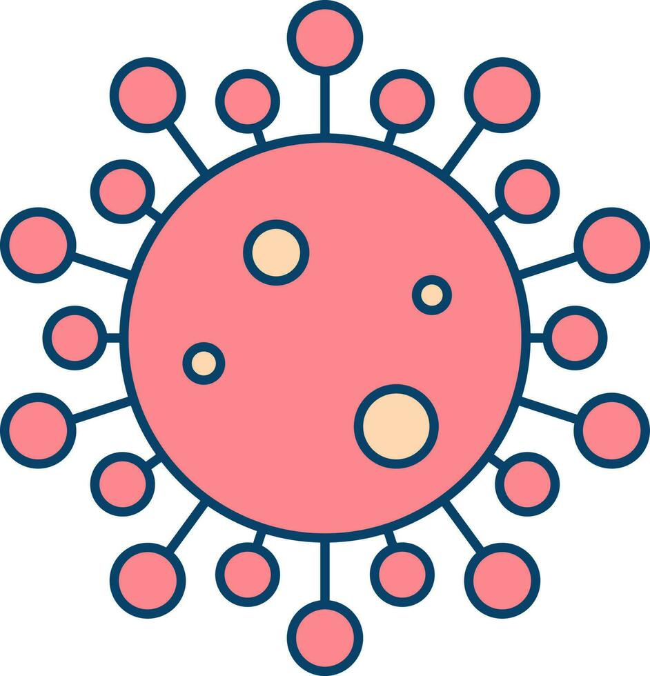Red Virus Symbol Or Icon In Flat Style. vector
