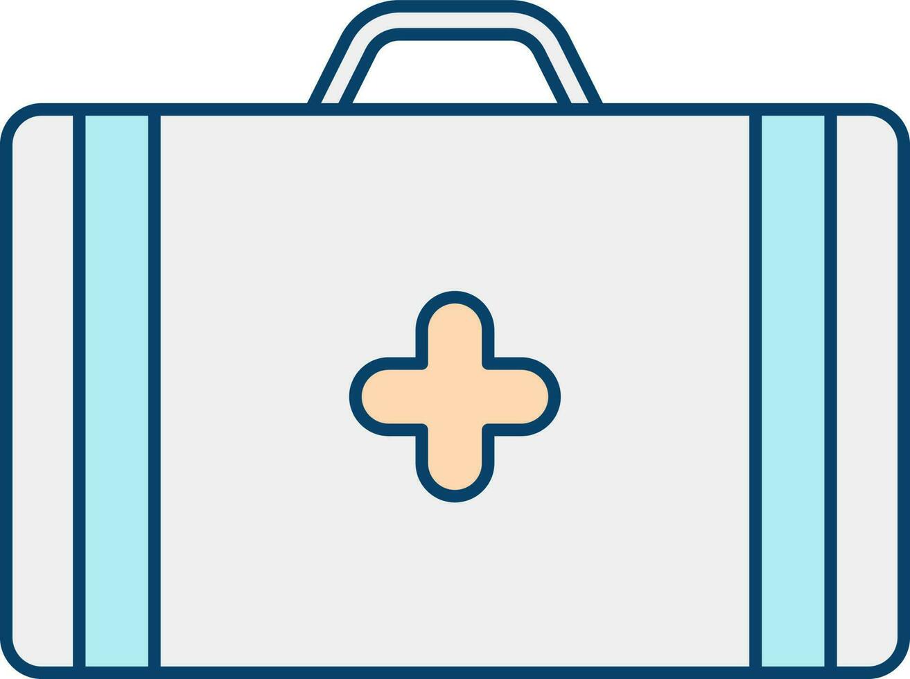 Flat Style First Aid Bag Colorful Icon. vector