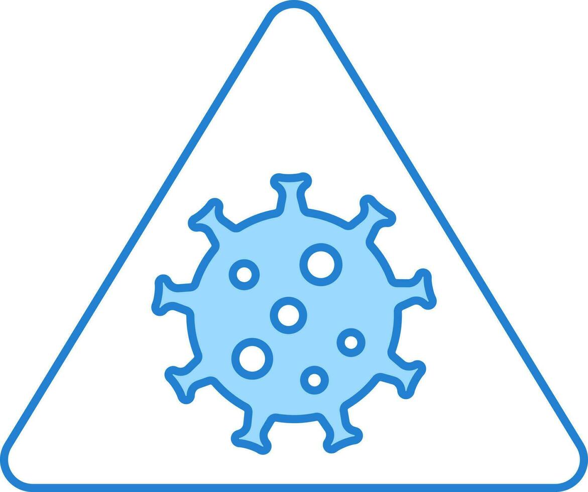 advertencia para virus azul y icono o símbolo. vector