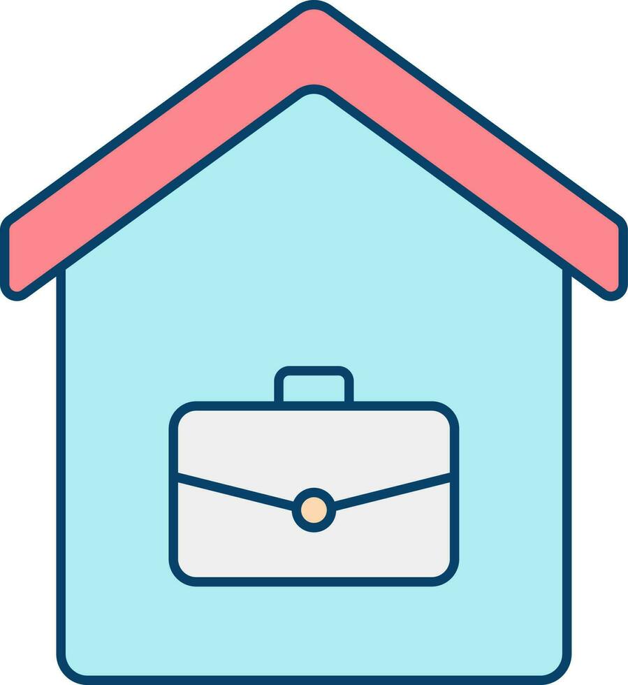 Work From Home Icon In Red And Blue Icon. vector
