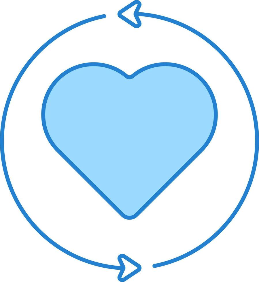 Heart Exchange Or Transfer Icon In Blue Color. vector