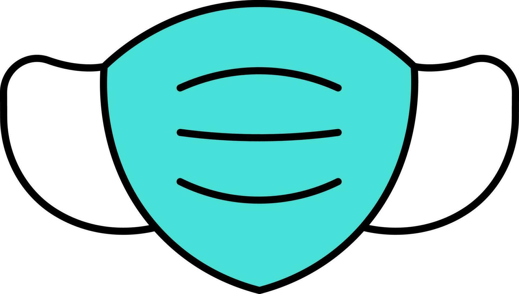 Blue Mask Icon In Flat Style. vector