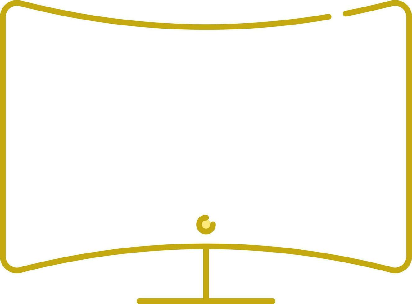 inteligente monitor plano icono en amarillo color. vector