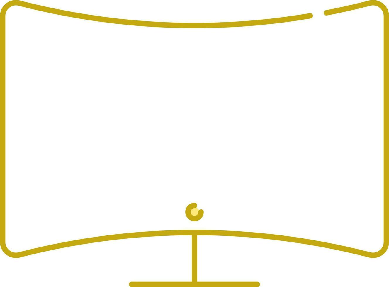 Smart Monitor Flat Icon In Yellow Color. vector