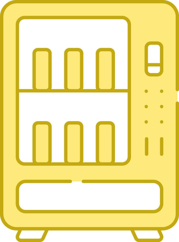 Flat Style Vending Machine Yellow And White Icon. vector