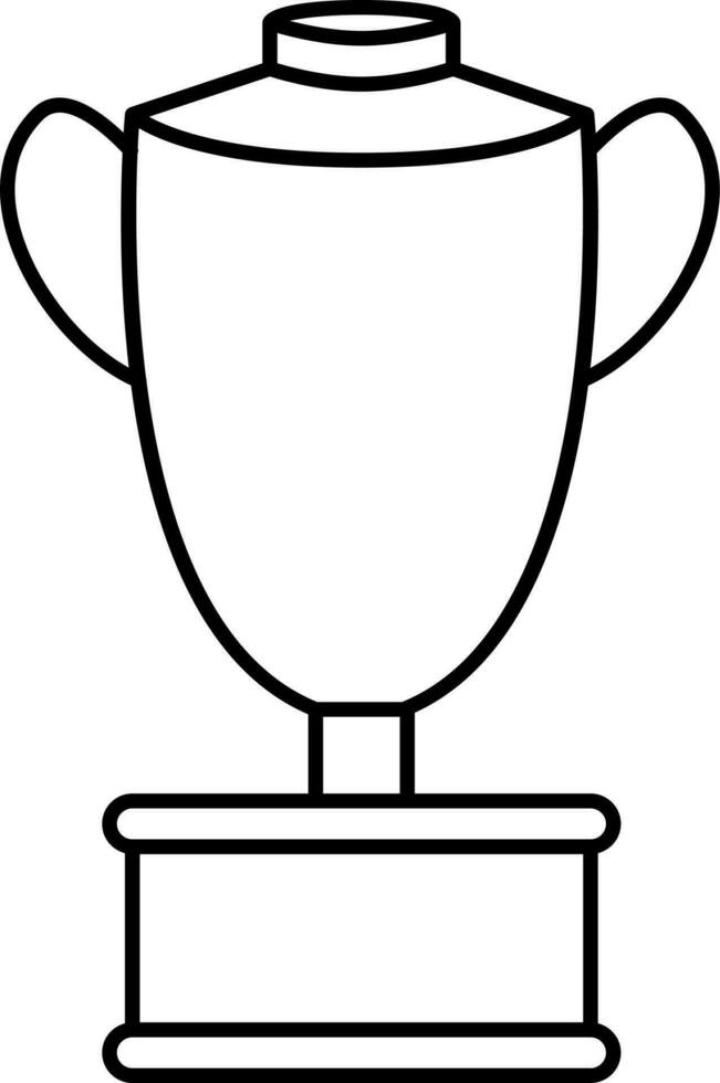 Trophy Cup Icon In Black Linear Art. vector