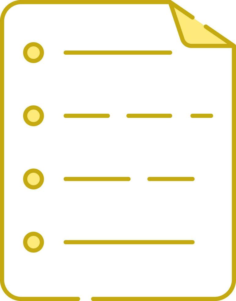 Yellow And White Paper Icon In Flat Style. vector