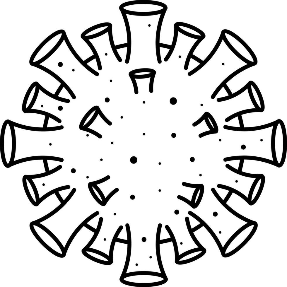 Black Stroke Illustration Virus Icon Or Symbol. vector