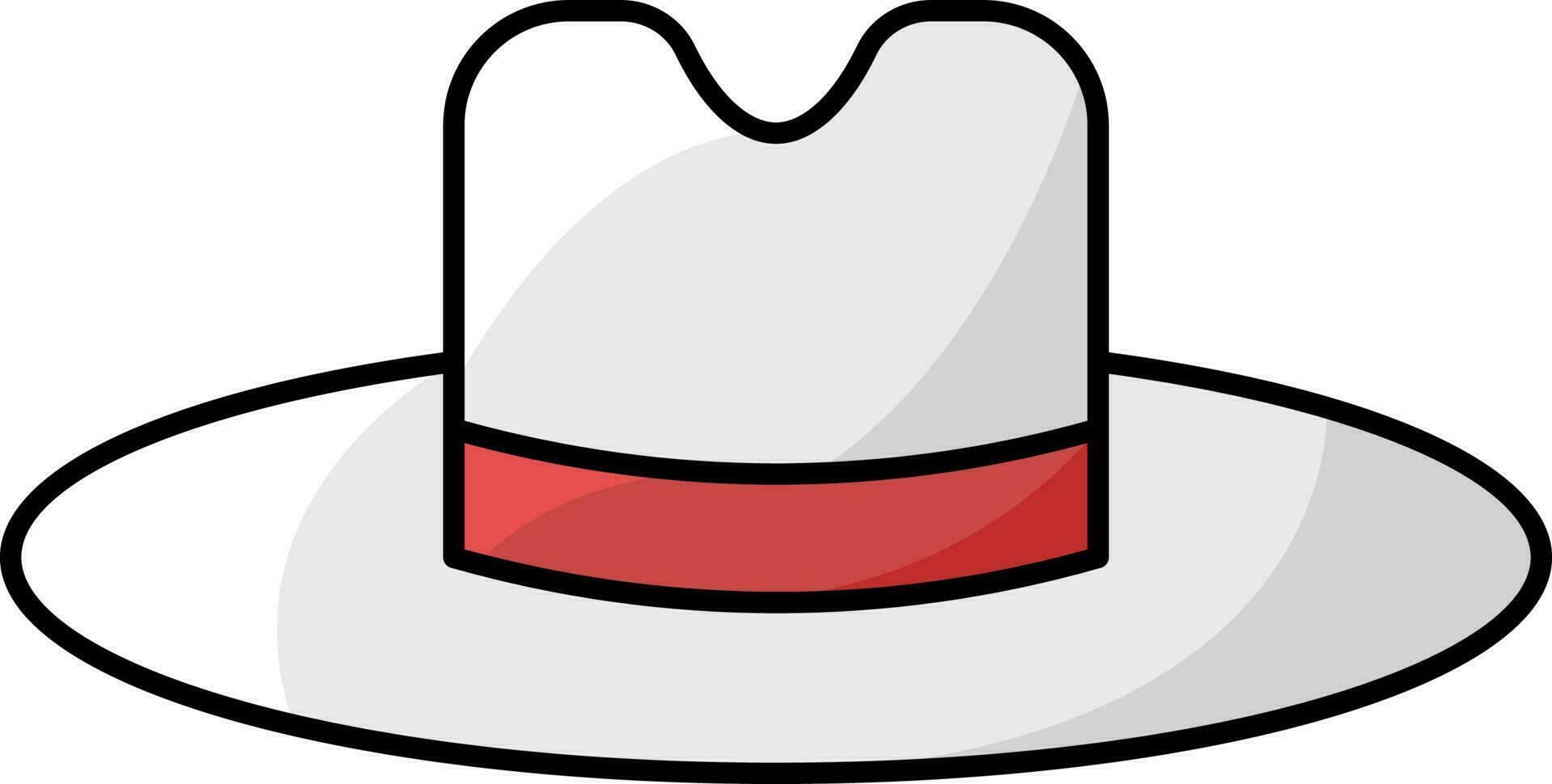 aislado blanco y rojo árbitro sombrero icono en plano estilo. vector