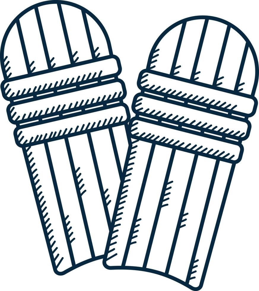 Blue Linear Style Knee Pad Icon. vector