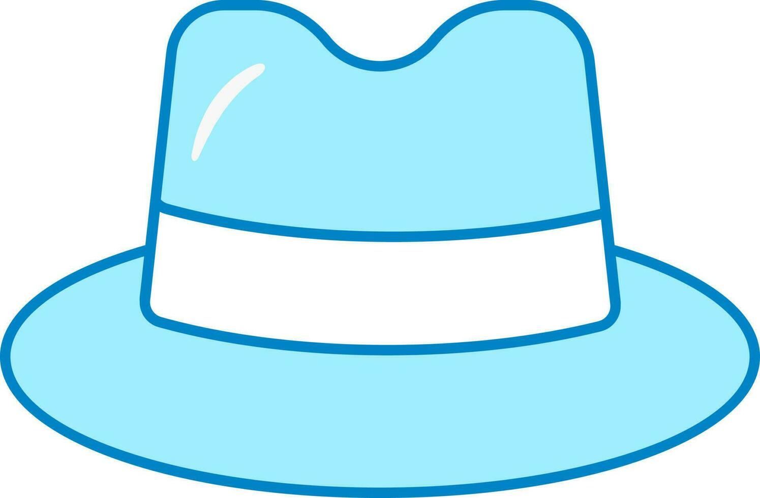 Isolated Blue And White Umpire Hat Icon In Flat Style. vector