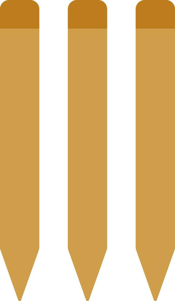 Flat Style Wicket Stick Icon In Yellow Color. vector