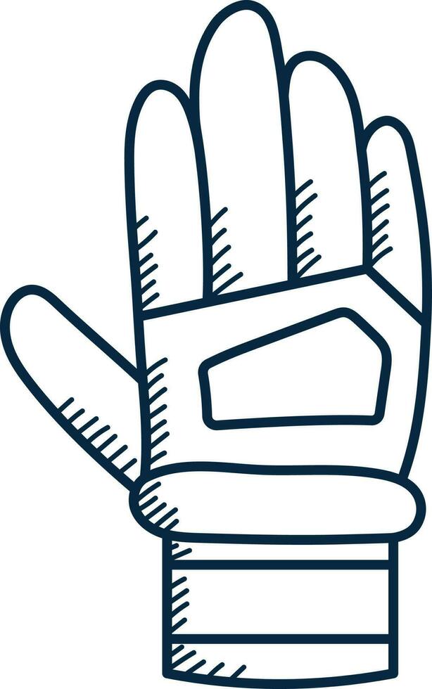Blue Thin Line Art Of Gloves Icon. vector