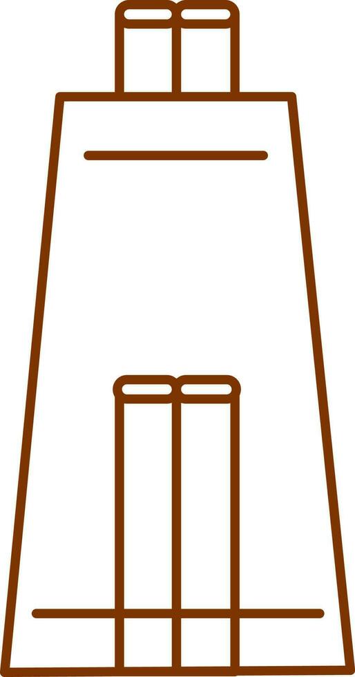 Brown Stroke Illustration Of Cricket Pitch Icon. vector