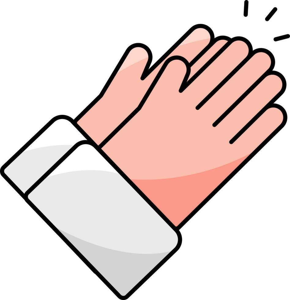 Clapping Hand Icon Or Symbol In Flat Style. vector