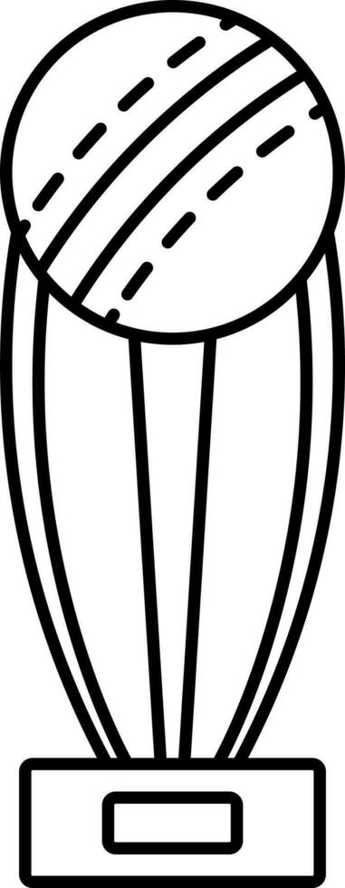 Ball Trophy Icon In Black Line Art. vector