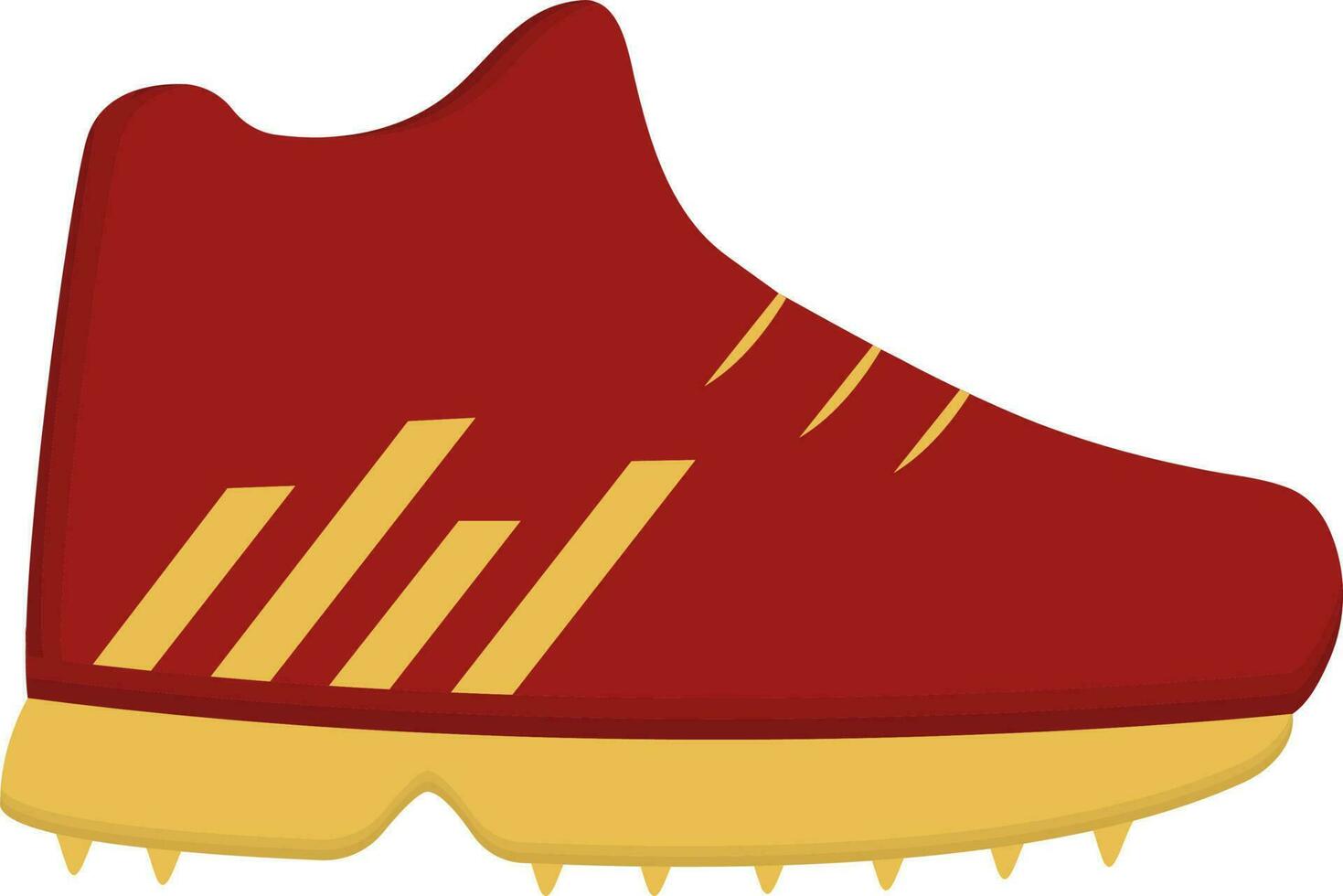 rojo y amarillo Deportes Zapatos plano icono. vector