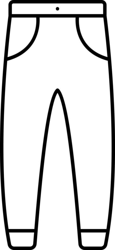 Isolated Pant Icon In Line Art. vector