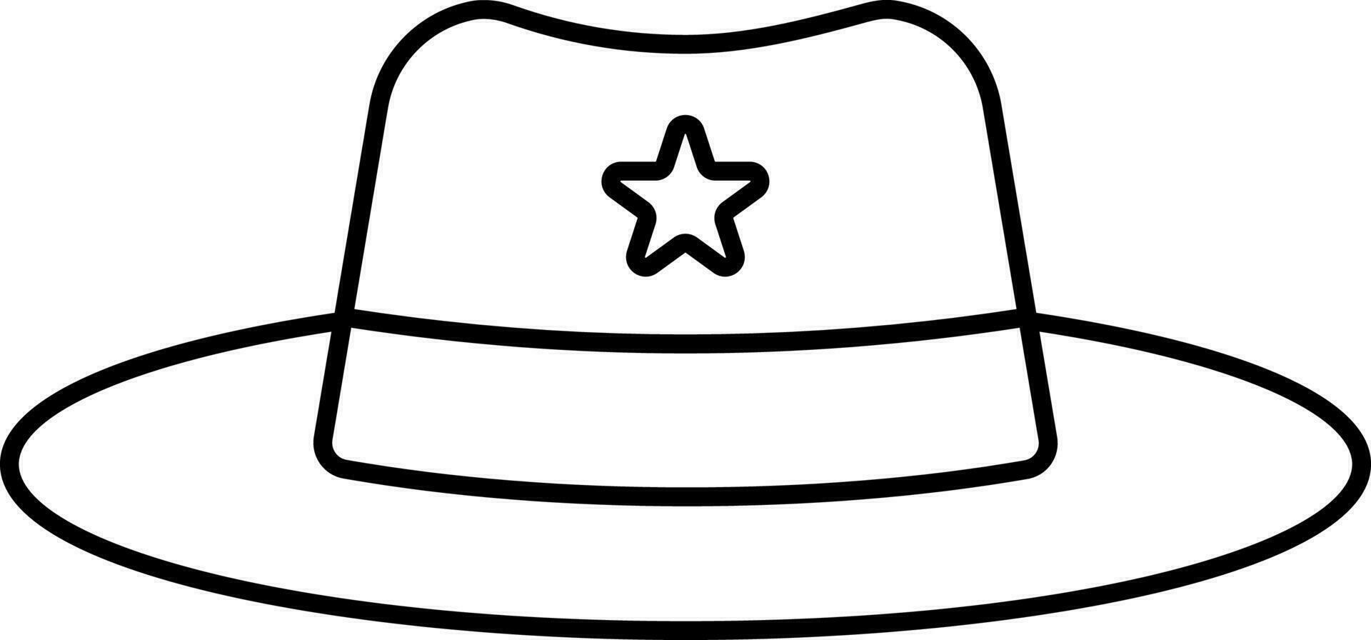 Isolated Round Hat Black Stroke Icon. vector