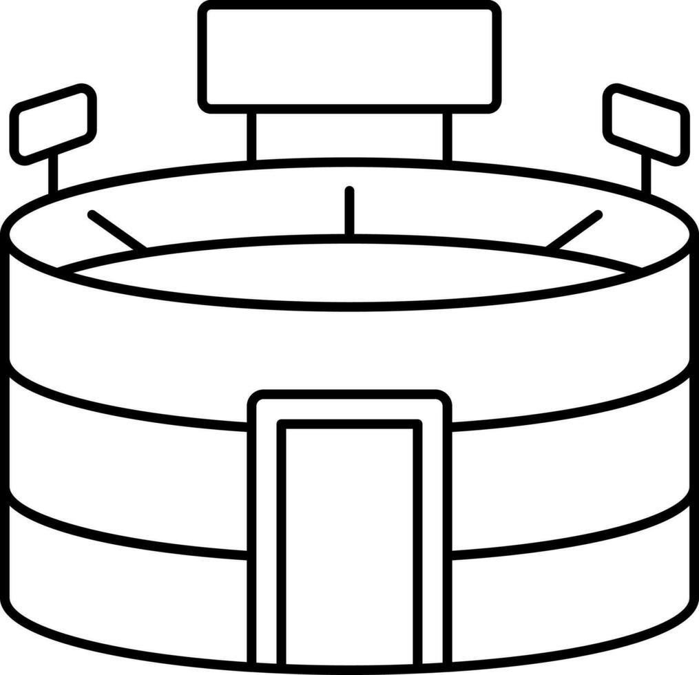 negro lineal estilo estadio icono en línea Arte. vector