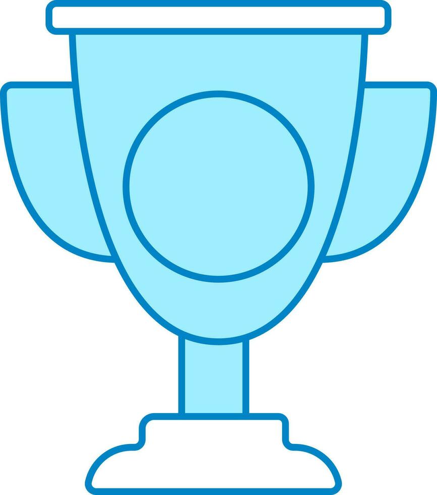 aislado trofeo taza icono en azul y blanco color plano estilo. vector