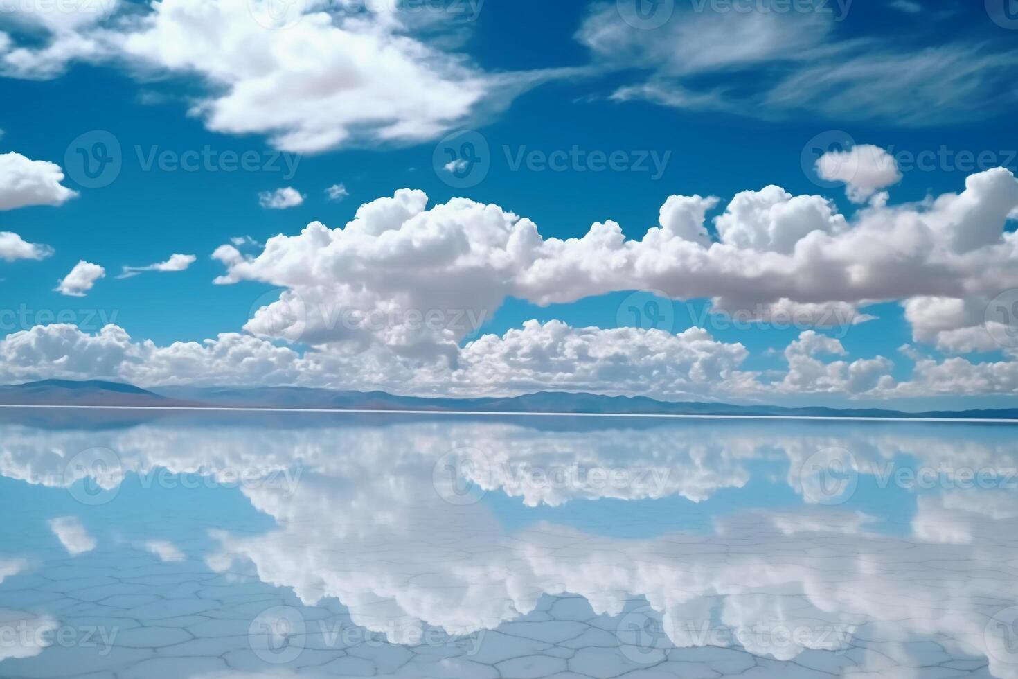 Salar de Uyuni, reflection water, sky. photo