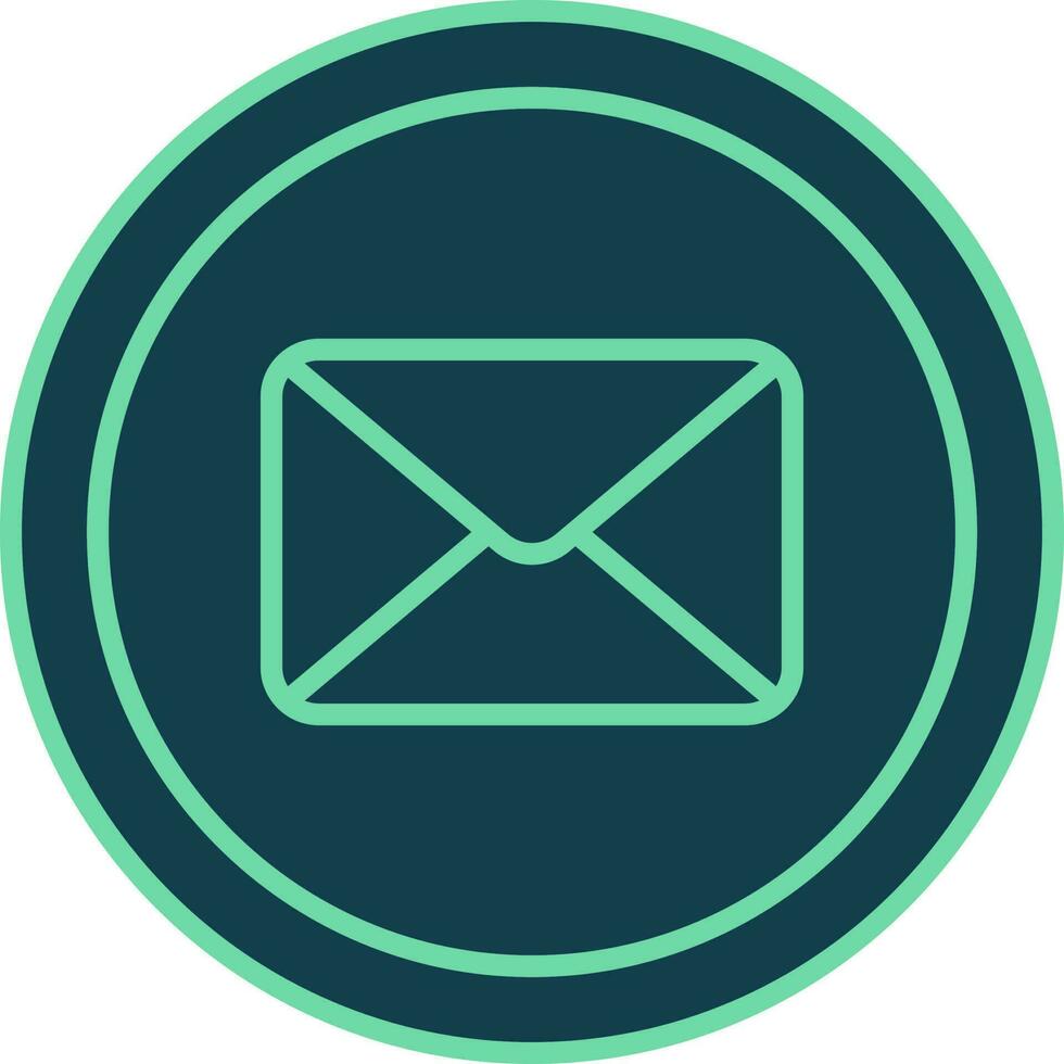 Flat Style Mail Button Icon In Teal Color. vector