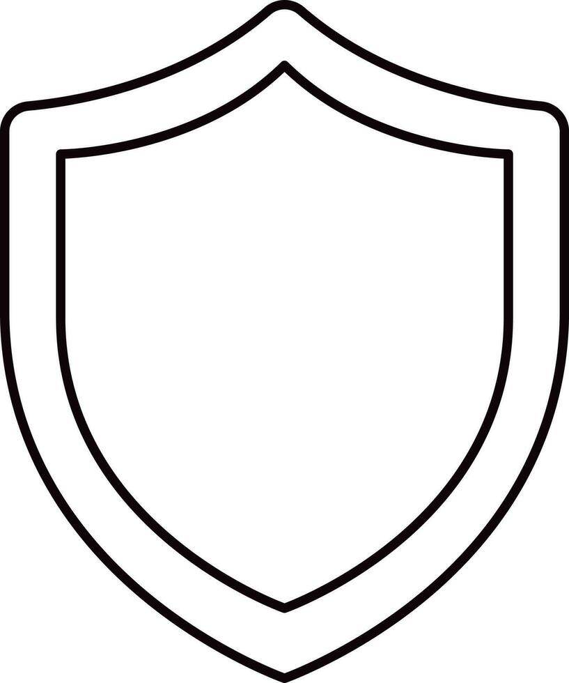 Black Thin Line Art Of Shield Icon. vector