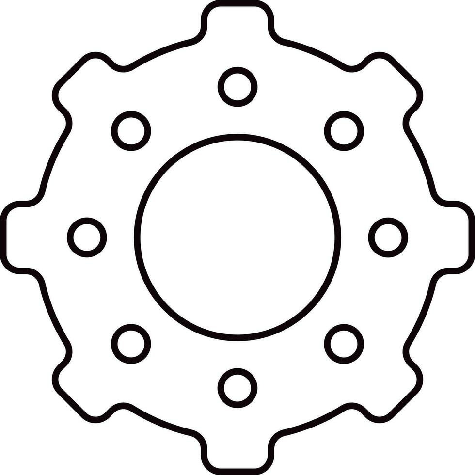 Cogwheel Or Setting Icon In Line Art. vector