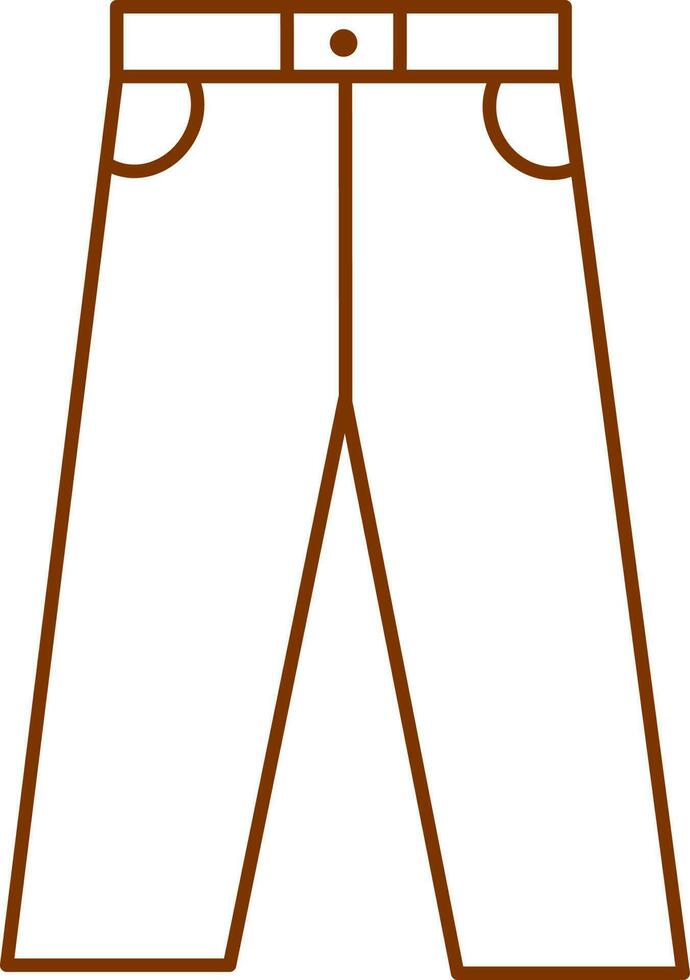 Isolated Pant Icon In Brown Linear Style. vector