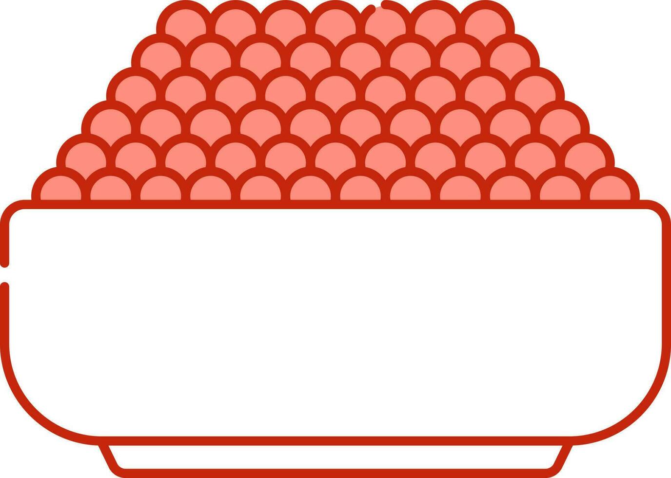 Flat Style Falafel Bowl Icon In Light Red And White Color. vector