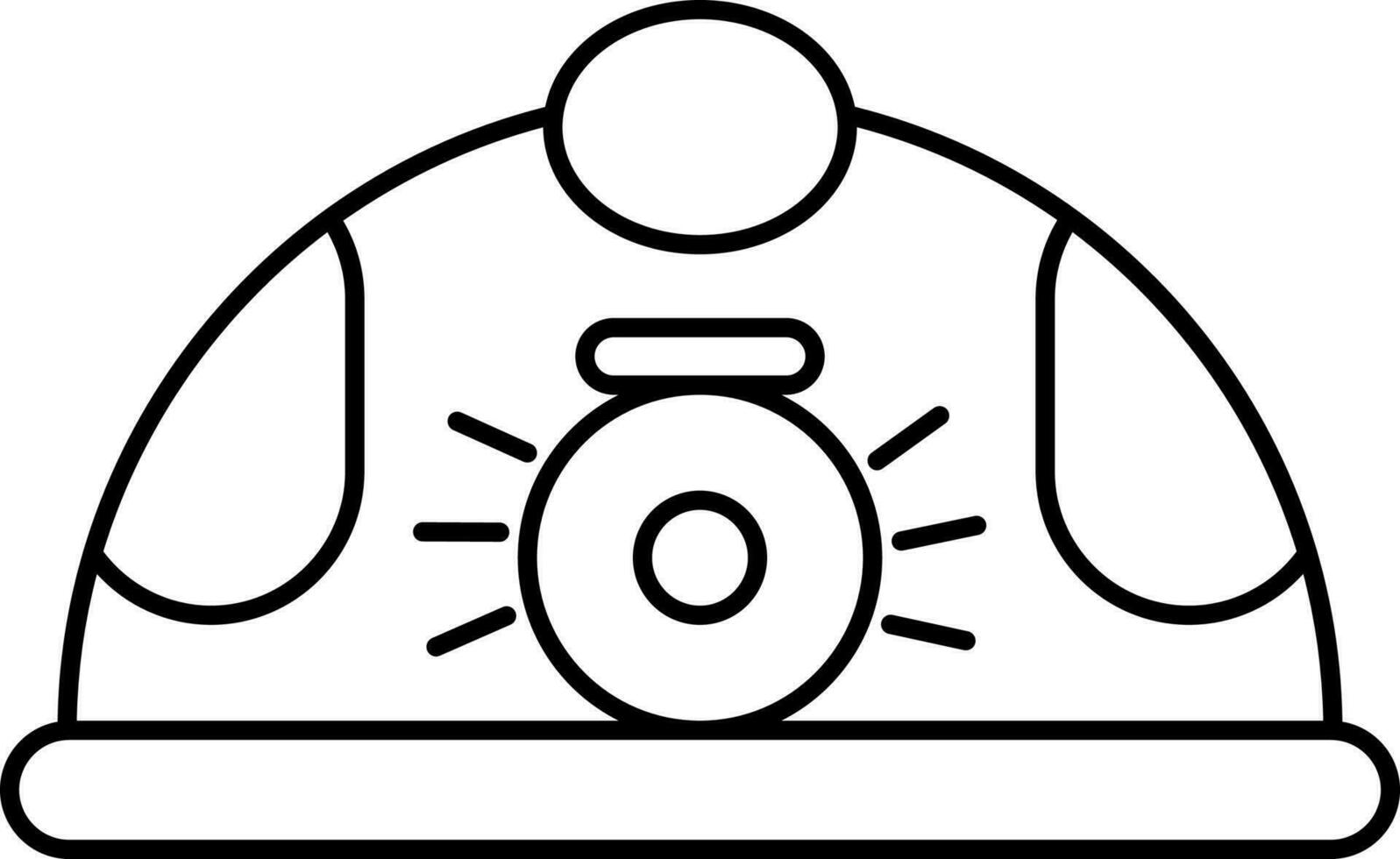 Isolated Torch Helmet Icon In Linear Style. vector