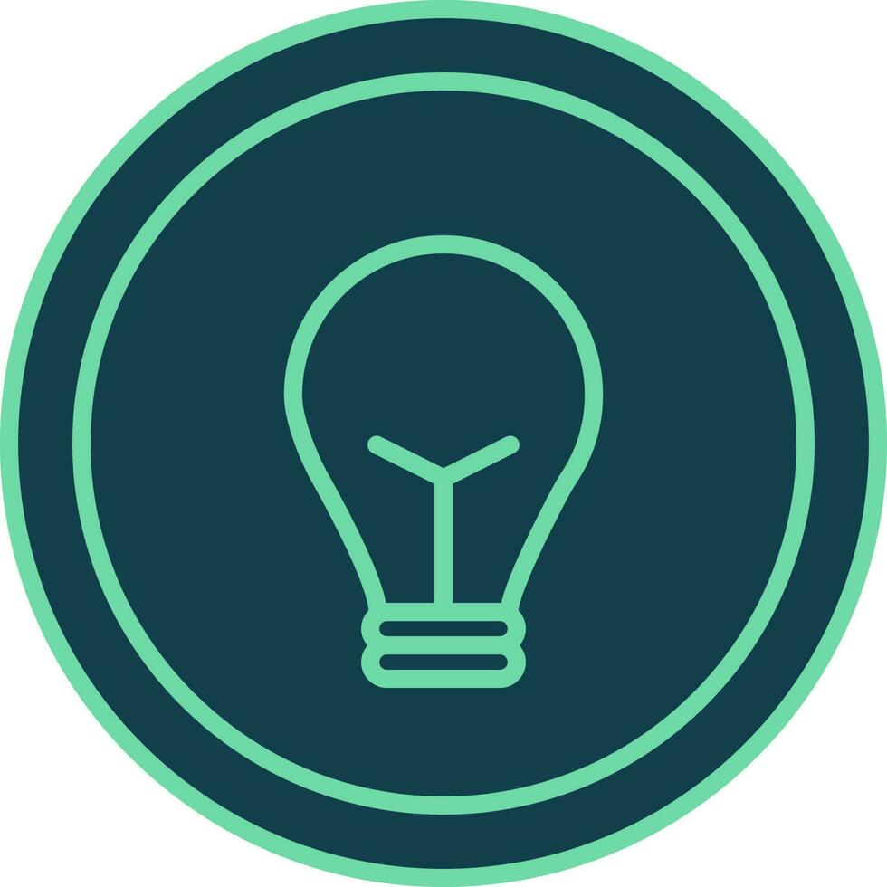 Light Bulb Button Icon In Teal Color. vector